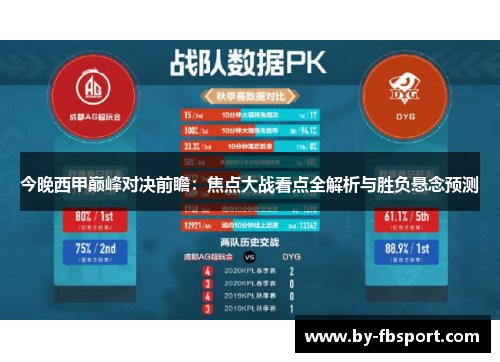 今晚西甲巅峰对决前瞻：焦点大战看点全解析与胜负悬念预测